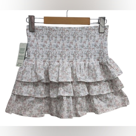 Simons Dresses & Skirts - Simons Twik floral ruffled smocked mini skirt size XS